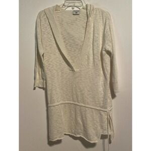 Columbia Sportswear Hoodie Sweatshirt Pullover Large VNeck Lightweight White